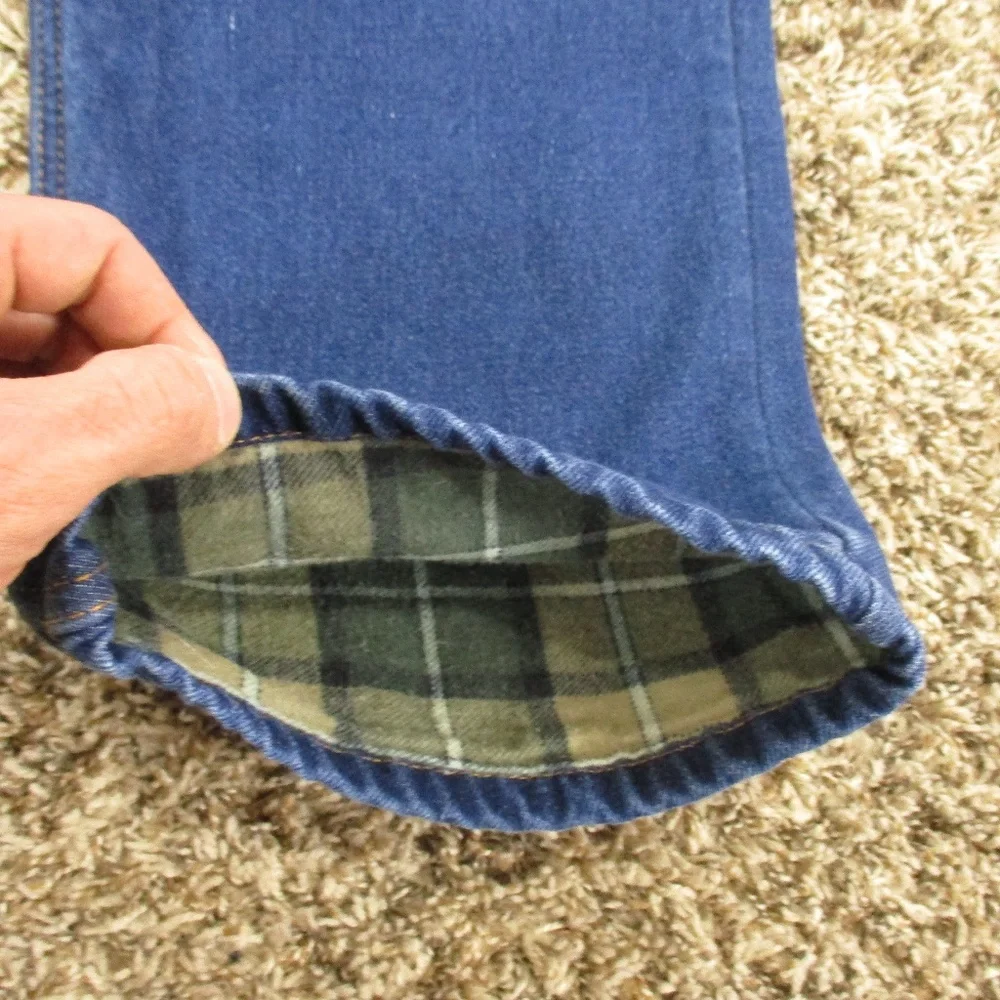 Key Apparel Jeans Men's 38x30‎ Dark Wash Straight Leg Flannel Lined Denim - Picture 5 of 8